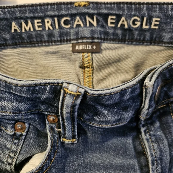 American Eagle Jeans Mens 32x32 AirFlex+ Blue Denim Athletic Skinny - Picture 4 of 11